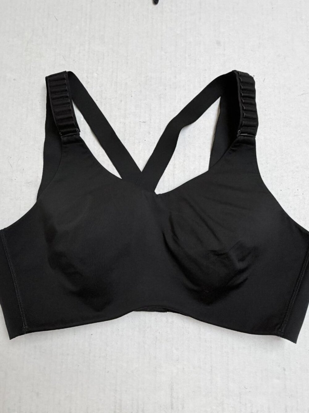 Calia Racerback Sports Bra Size Medium Black With Front Ruching Adjustable Strap